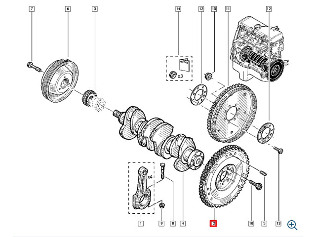 Маховик 7700598735, 7700273911, 123007614R, 1.4 8V K7J Dacia Renault Маховик 7700598735, 7700273911, 123007614R, 1.4 8V K7J Dacia Renault